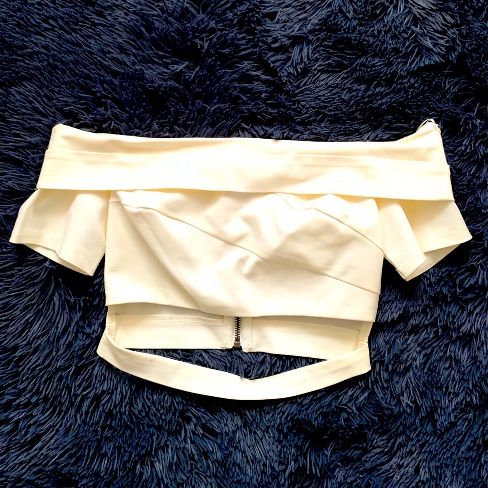 Hello Molly Off White Crop Top